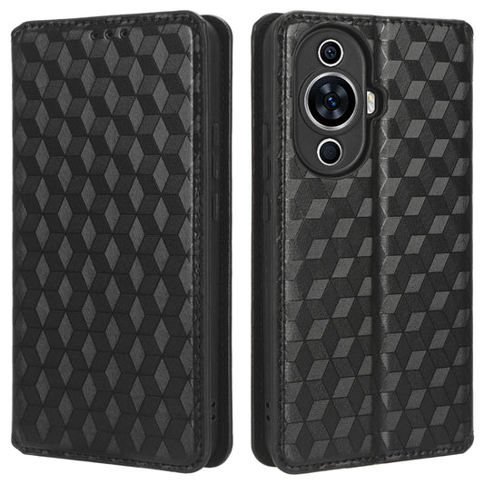 For Huawei nova 11 Pro / nova 11 Ultra Wallet Phone Case PU Leather Rhombus Imprinted Cover with Stand