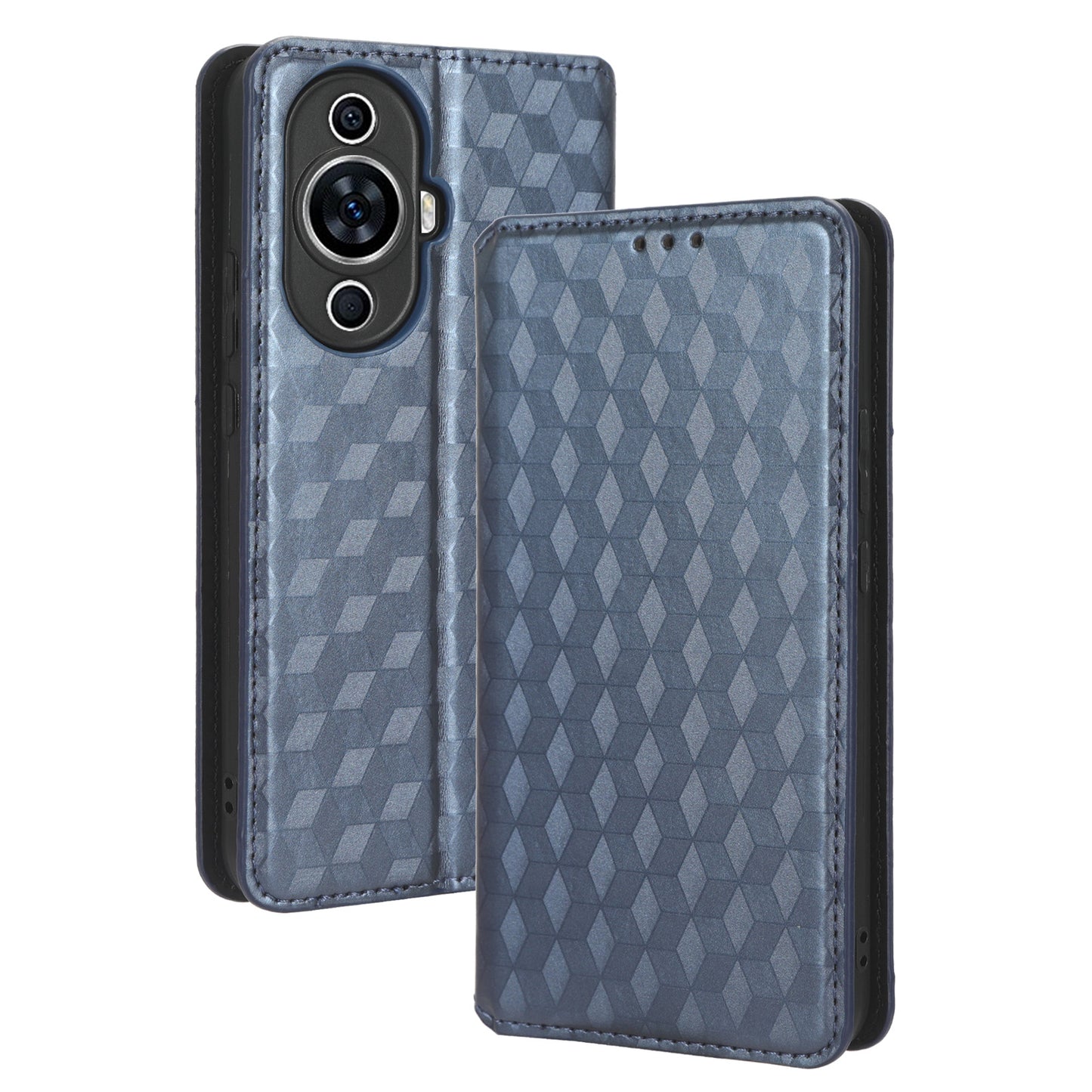 For Huawei nova 11 Pro / nova 11 Ultra Wallet Phone Case PU Leather Rhombus Imprinted Cover with Stand