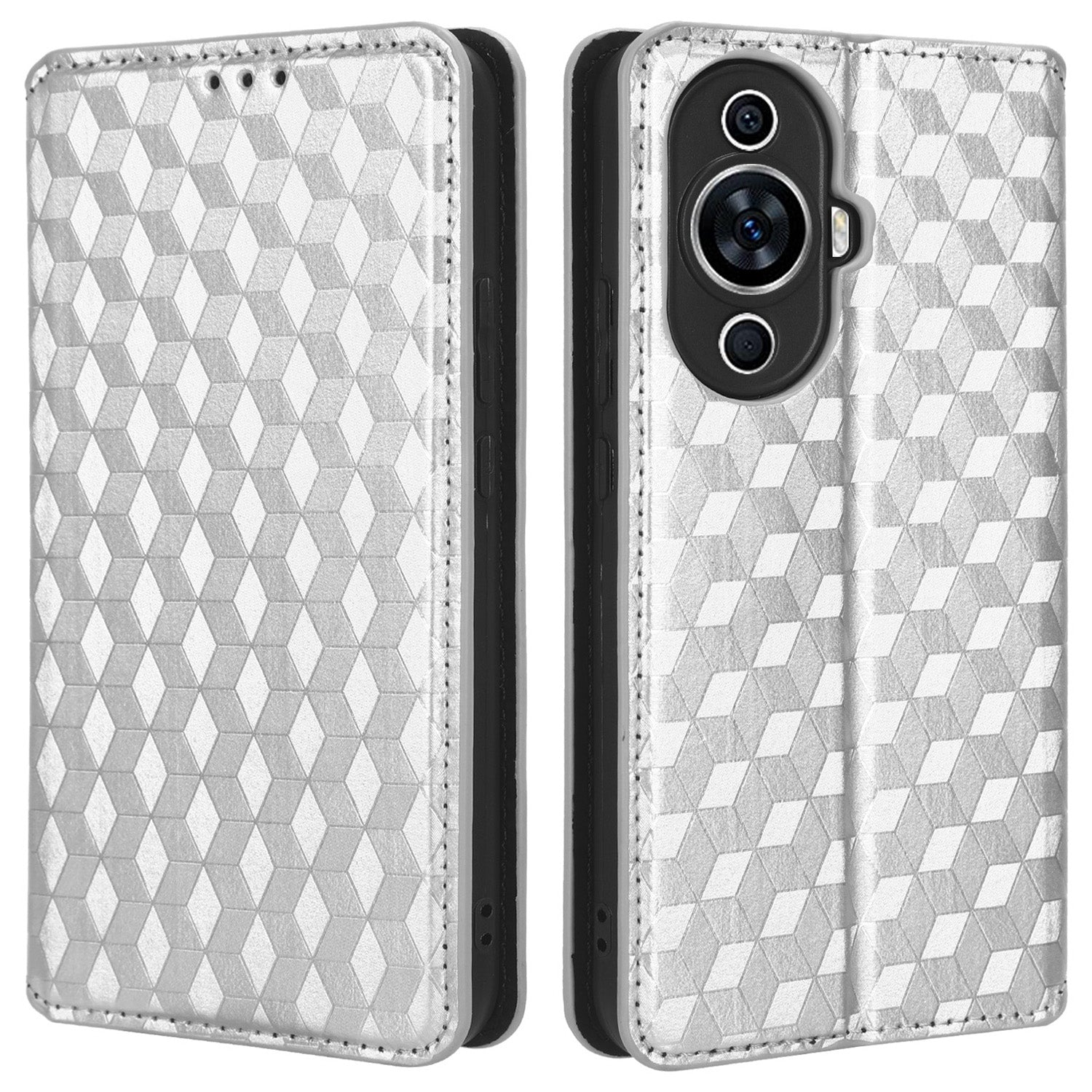 For Huawei nova 11 Pro / nova 11 Ultra Wallet Phone Case PU Leather Rhombus Imprinted Cover with Stand