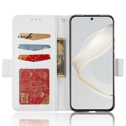 For Huawei nova 11 PU Leather Wallet Case Litchi Texture Stand Phone Cover with Strap