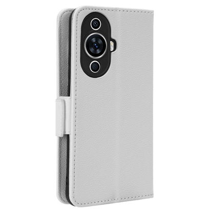 For Huawei nova 11 PU Leather Wallet Case Litchi Texture Stand Phone Cover with Strap