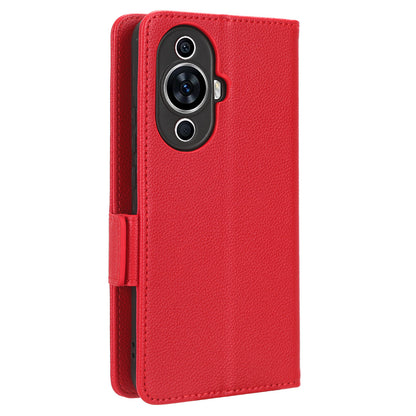 For Huawei nova 11 PU Leather Wallet Case Litchi Texture Stand Phone Cover with Strap