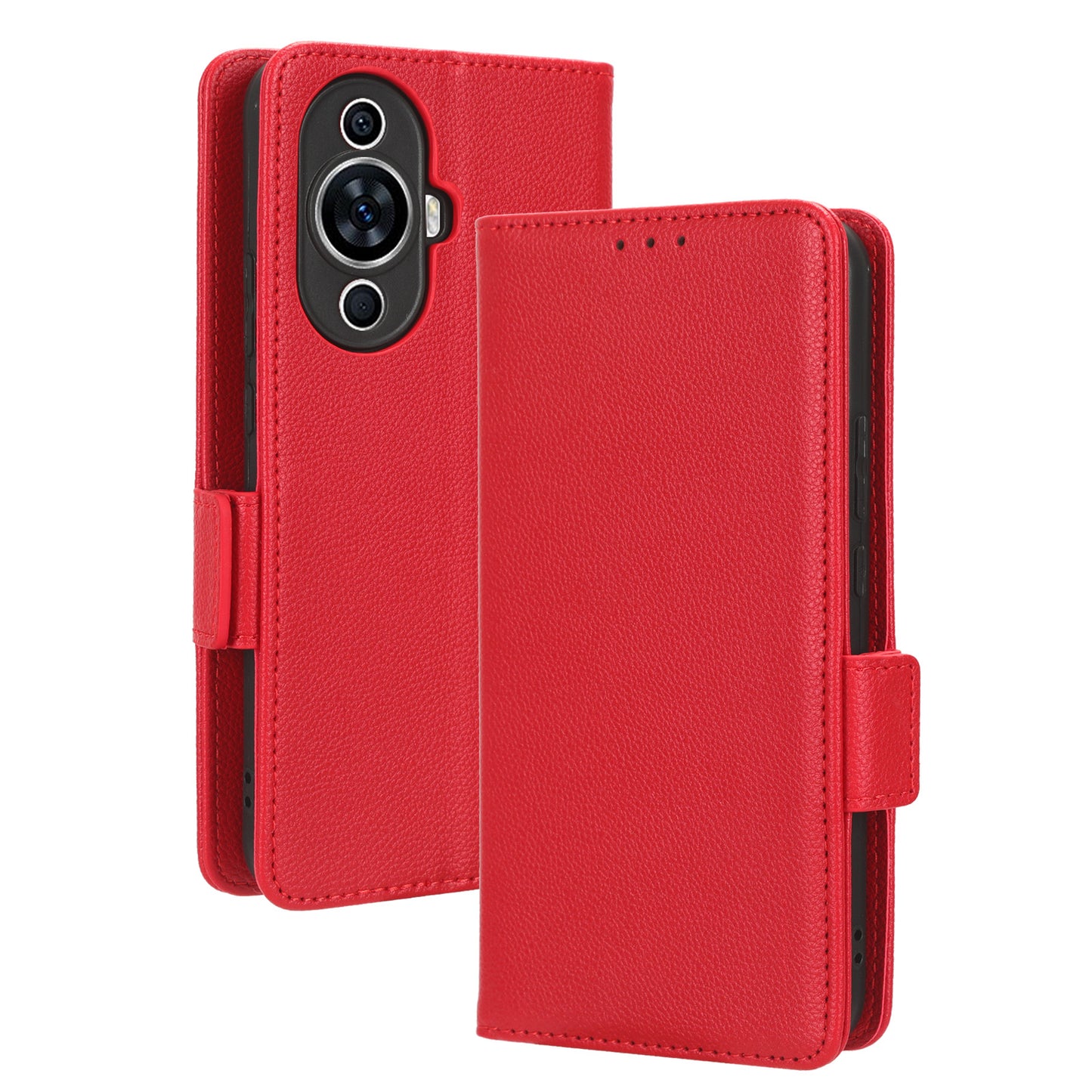 For Huawei nova 11 PU Leather Wallet Case Litchi Texture Stand Phone Cover with Strap