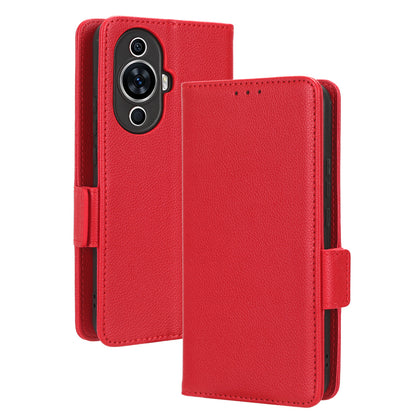 For Huawei nova 11 PU Leather Wallet Case Litchi Texture Stand Phone Cover with Strap