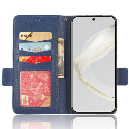 For Huawei nova 11 PU Leather Wallet Case Litchi Texture Stand Phone Cover with Strap