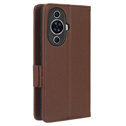 For Huawei nova 11 PU Leather Wallet Case Litchi Texture Stand Phone Cover with Strap