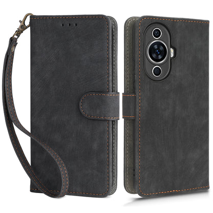 RFID Blocking Phone Leather Case for Huawei nova 11 , Cell Phone Wallet Stand Cover with Strap