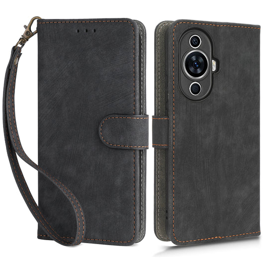 RFID Blocking Phone Leather Case for Huawei nova 11 , Cell Phone Wallet Stand Cover with Strap
