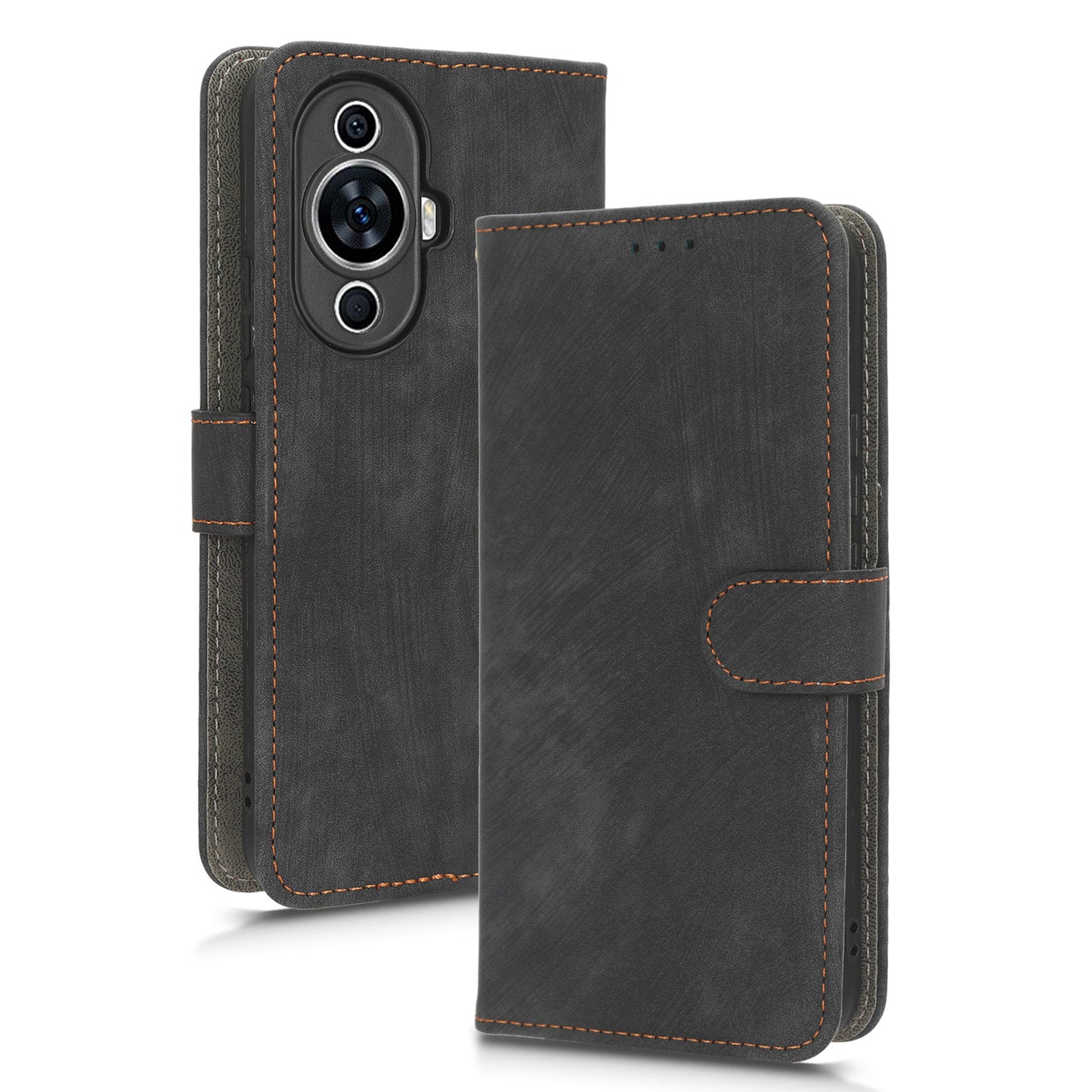 RFID Blocking Phone Leather Case for Huawei nova 11 , Cell Phone Wallet Stand Cover with Strap