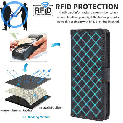 RFID Blocking Phone Leather Case for Huawei nova 11 , Cell Phone Wallet Stand Cover with Strap
