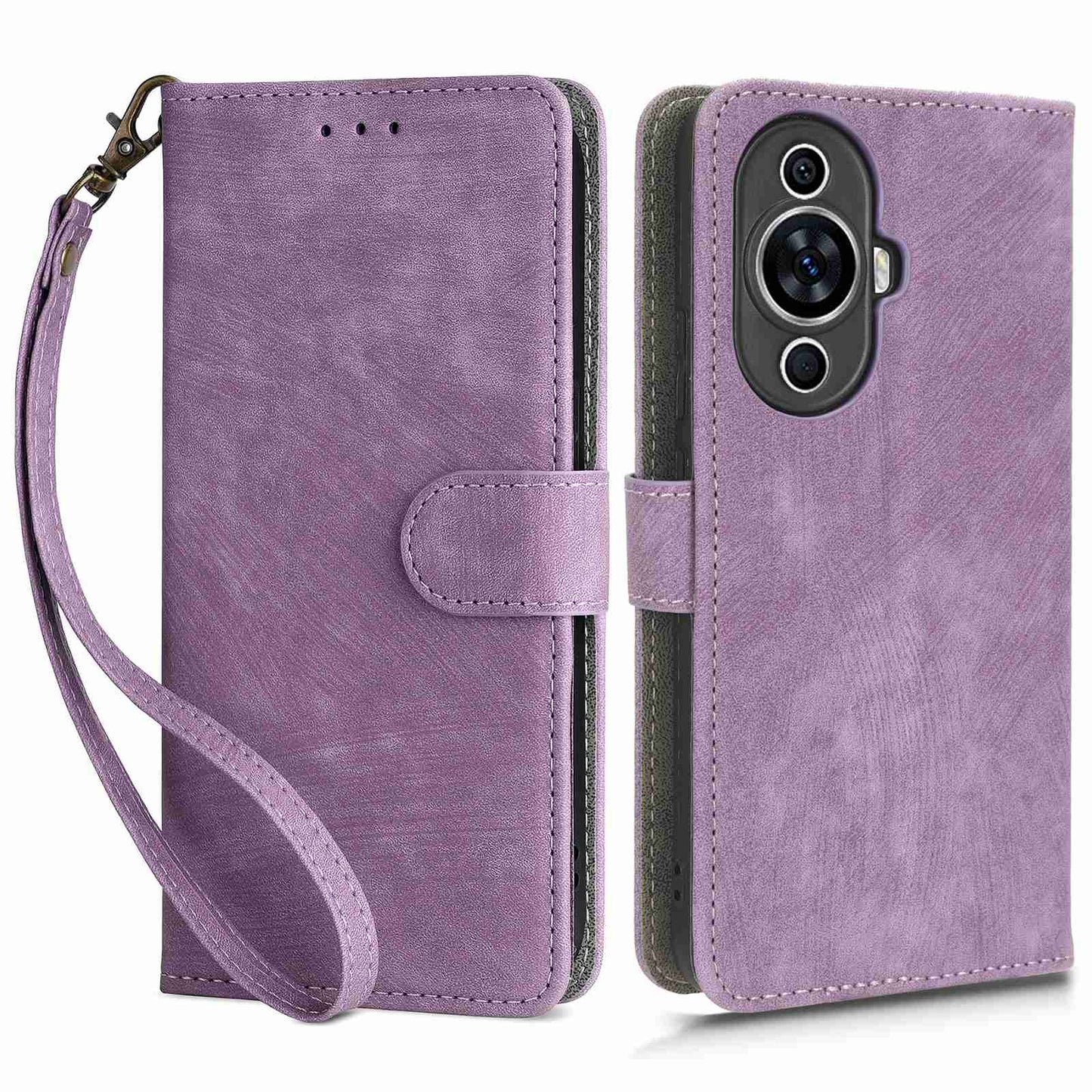 RFID Blocking Phone Leather Case for Huawei nova 11 , Cell Phone Wallet Stand Cover with Strap