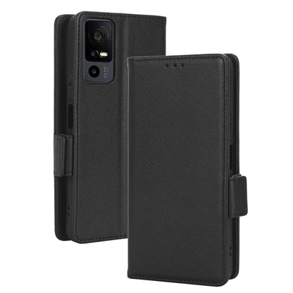 For TCL 40 XE / 40 X / T601D Shockproof Wallet Case Litchi Texture PU Leather Phone Cover with Strap