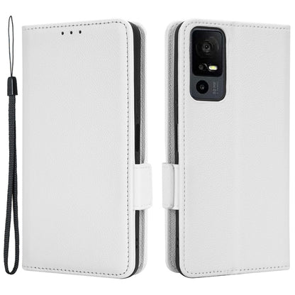 For TCL 40 XE / 40 X / T601D Shockproof Wallet Case Litchi Texture PU Leather Phone Cover with Strap