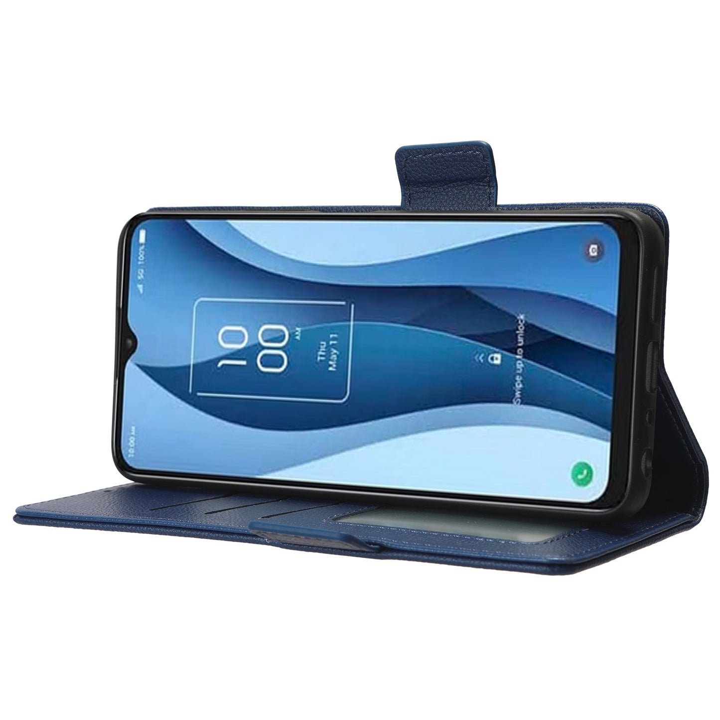 For TCL 40 XE / 40 X / T601D Shockproof Wallet Case Litchi Texture PU Leather Phone Cover with Strap