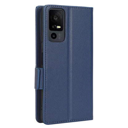 For TCL 40 XE / 40 X / T601D Shockproof Wallet Case Litchi Texture PU Leather Phone Cover with Strap