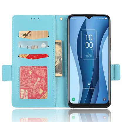 For TCL 40 XE / 40 X / T601D Shockproof Wallet Case Litchi Texture PU Leather Phone Cover with Strap
