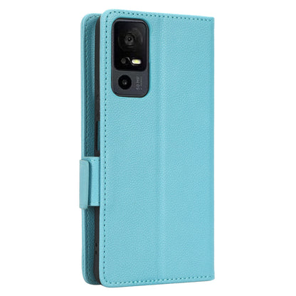 For TCL 40 XE / 40 X / T601D Shockproof Wallet Case Litchi Texture PU Leather Phone Cover with Strap