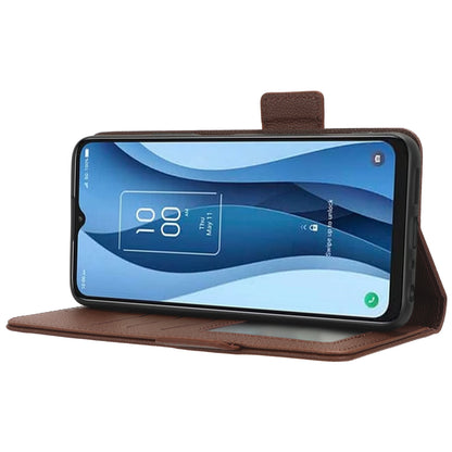 For TCL 40 XE / 40 X / T601D Shockproof Wallet Case Litchi Texture PU Leather Phone Cover with Strap