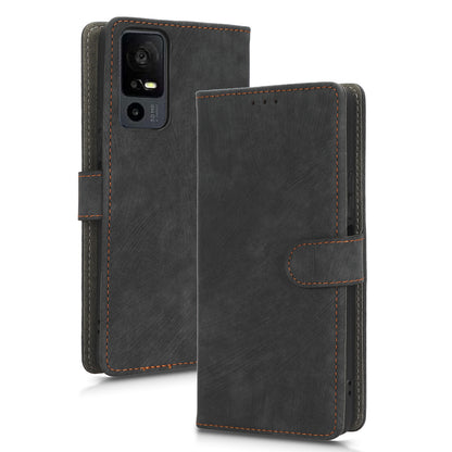 RFID Blocking Wallet Cover for TCL 40 X / 40 XE , PU Leather Stand Phone Case with Strap