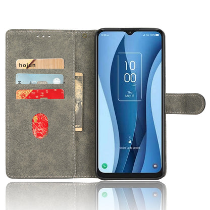 RFID Blocking Wallet Cover for TCL 40 X / 40 XE , PU Leather Stand Phone Case with Strap
