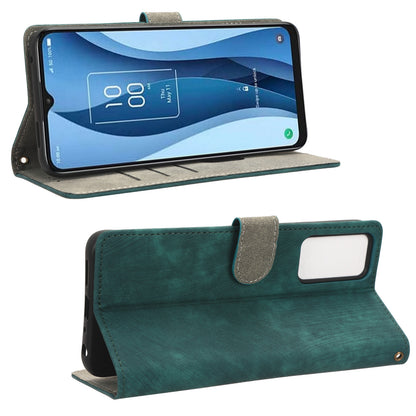 RFID Blocking Wallet Cover for TCL 40 X / 40 XE , PU Leather Stand Phone Case with Strap