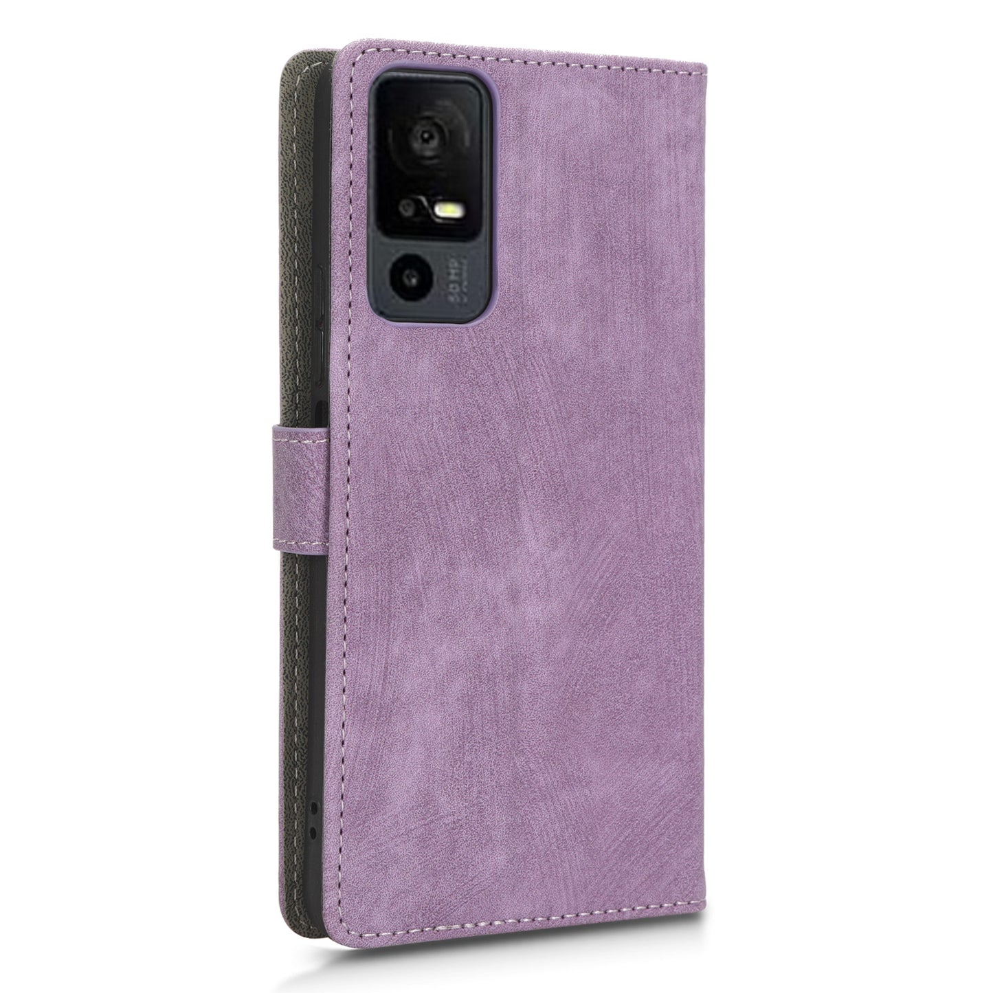 RFID Blocking Wallet Cover for TCL 40 X / 40 XE , PU Leather Stand Phone Case with Strap