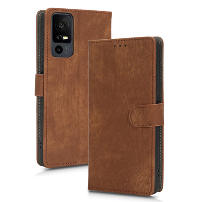 RFID Blocking Wallet Cover for TCL 40 X / 40 XE , PU Leather Stand Phone Case with Strap