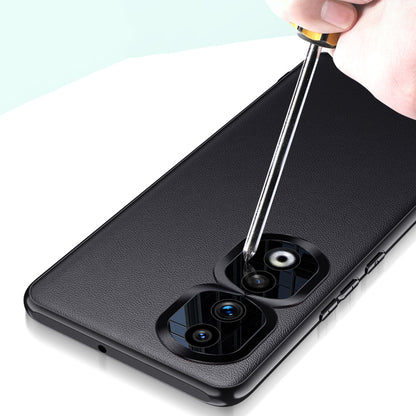 Metal Lens Protection Case for Honor 90 Pro , PU Leather Coated TPU+PC Phone Cover (2nd Gen)