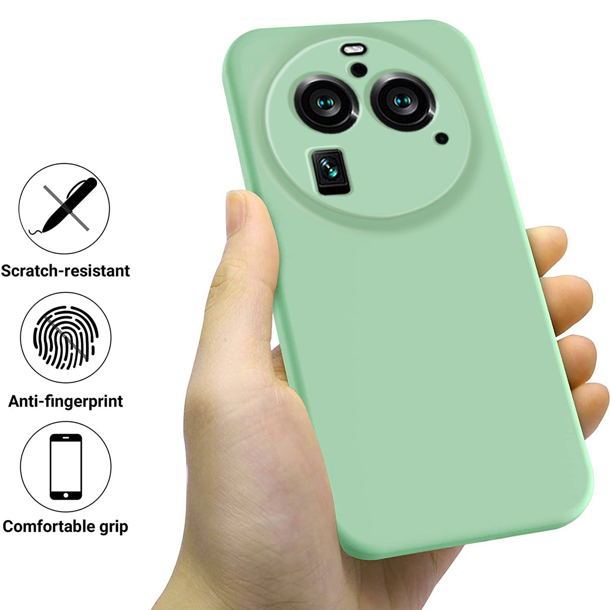 For Oppo Find X6 Pro Liquid Silicone Cover Soft Lining Shockproof Phone Case