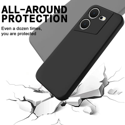 For Tecno Pova 5 4G Solid Color Liquid Silicone Phone Case Soft Lining Protection Cover