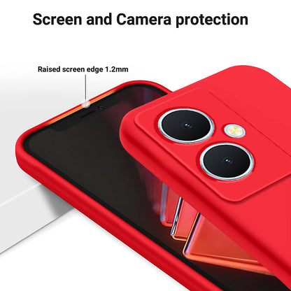 For vivo Y78+ 5G Soft Lining Anti-drop Cover Liquid Silicone Flexible Phone Case