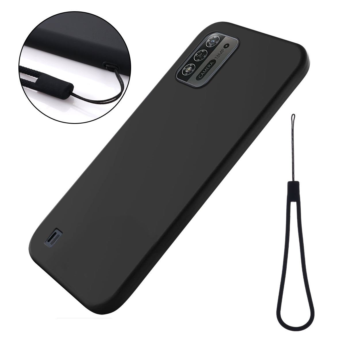 For ZTE Blade A52 Lite 4G Flexible Liquid Silicone Cover Soft Lining Drop-proof Phone Case
