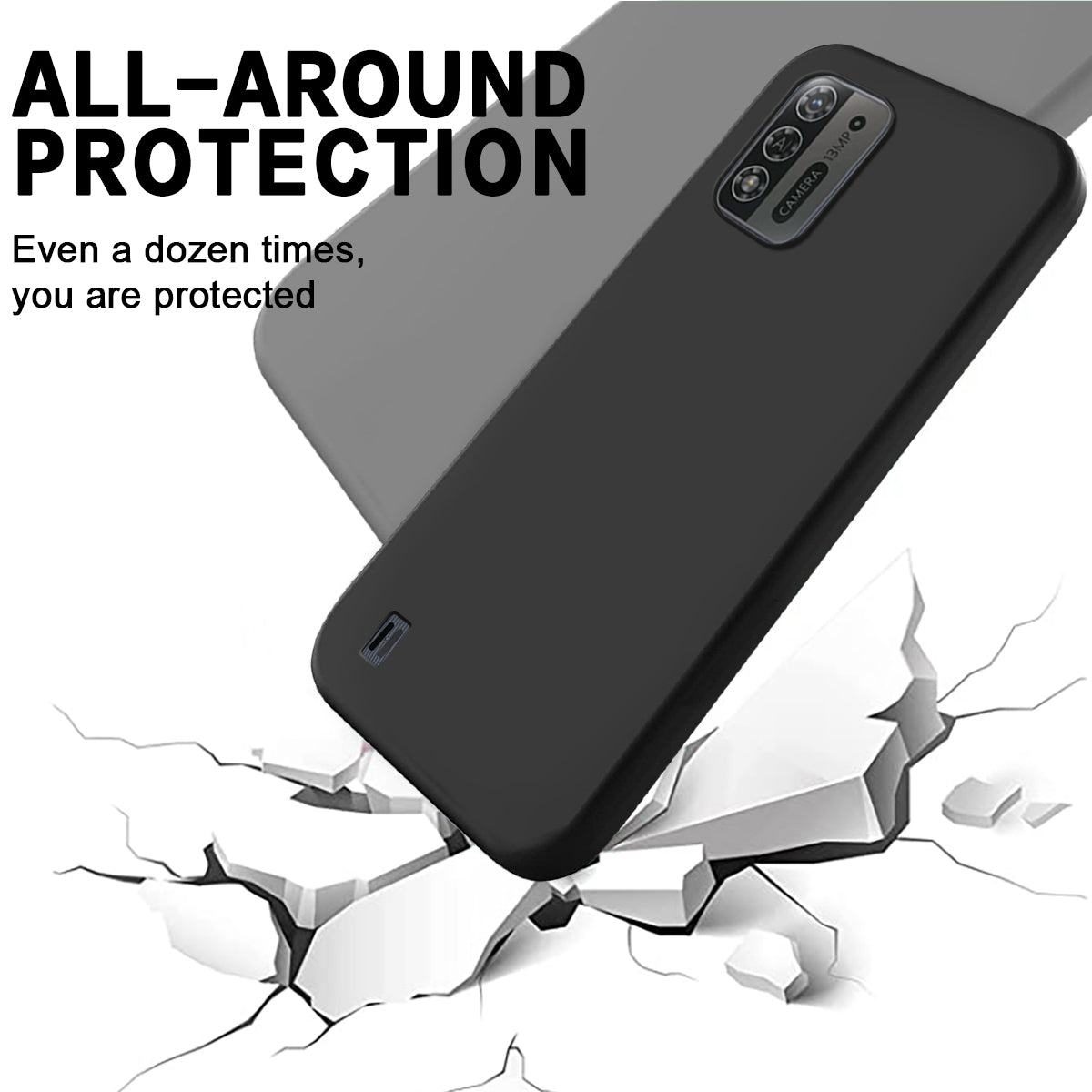 For ZTE Blade A52 Lite 4G Flexible Liquid Silicone Cover Soft Lining Drop-proof Phone Case