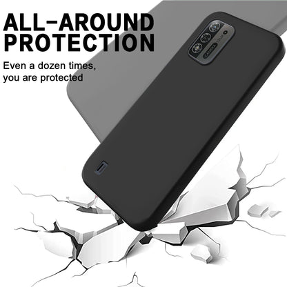 For ZTE Blade A52 Lite 4G Flexible Liquid Silicone Cover Soft Lining Drop-proof Phone Case