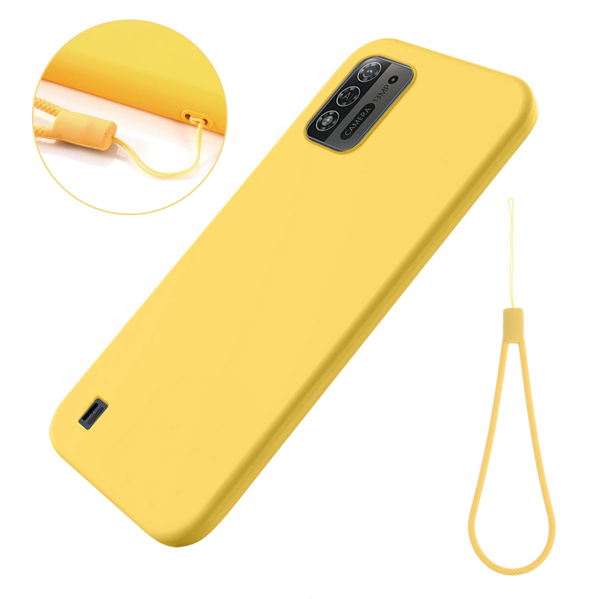 For ZTE Blade A52 Lite 4G Flexible Liquid Silicone Cover Soft Lining Drop-proof Phone Case