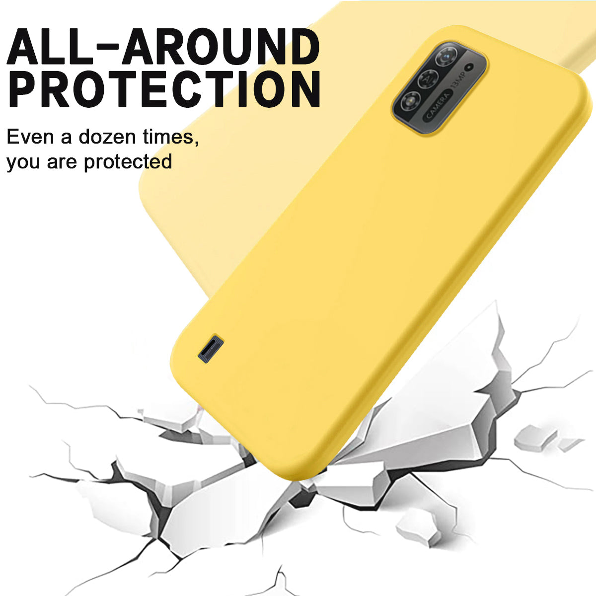 For ZTE Blade A52 Lite 4G Flexible Liquid Silicone Cover Soft Lining Drop-proof Phone Case