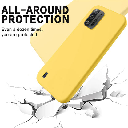 For ZTE Blade A52 Lite 4G Flexible Liquid Silicone Cover Soft Lining Drop-proof Phone Case