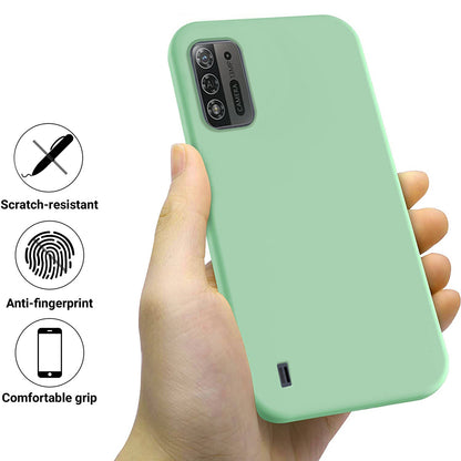 For ZTE Blade A52 Lite 4G Flexible Liquid Silicone Cover Soft Lining Drop-proof Phone Case