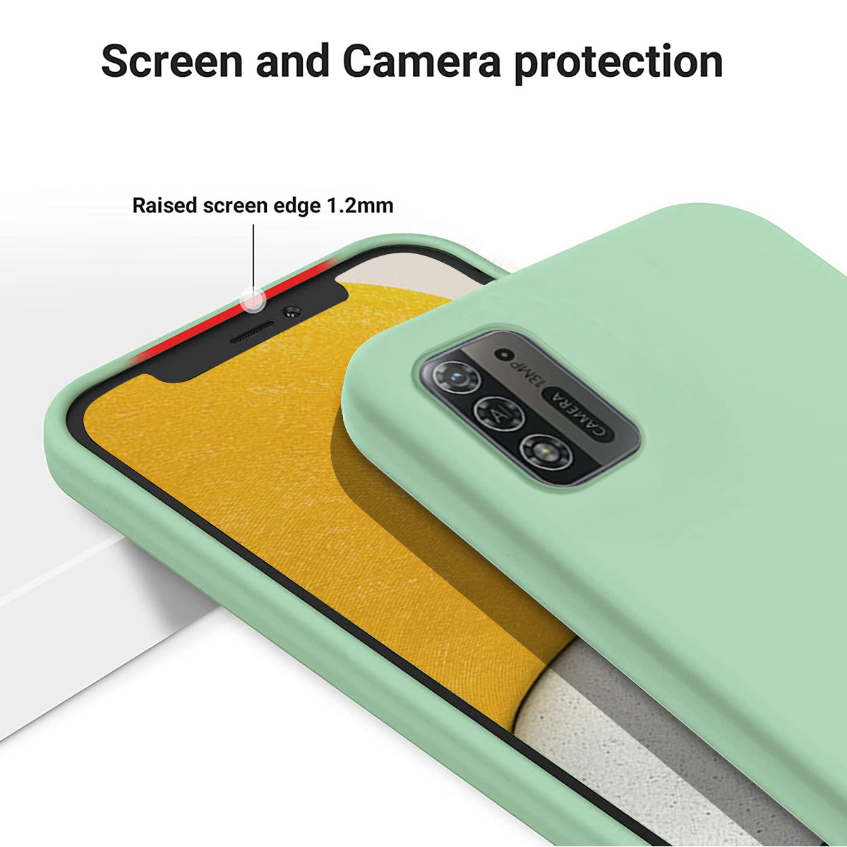 For ZTE Blade A52 Lite 4G Flexible Liquid Silicone Cover Soft Lining Drop-proof Phone Case