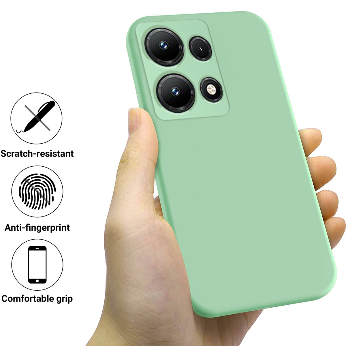 For Infinix Note 30i 4G Liquid Silicone Flexible Phone Case Soft Lining Protective Cover