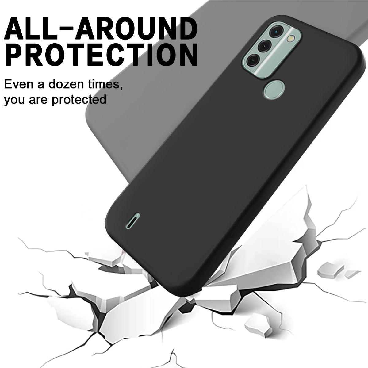 For Nokia C31 4G Liquid Silicone Smooth Back Cover Soft Lining Anti-scratch Phone Case