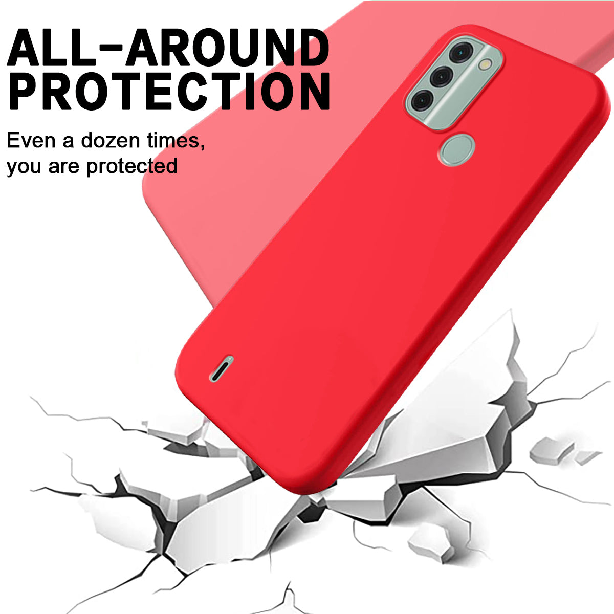 For Nokia C31 4G Liquid Silicone Smooth Back Cover Soft Lining Anti-scratch Phone Case