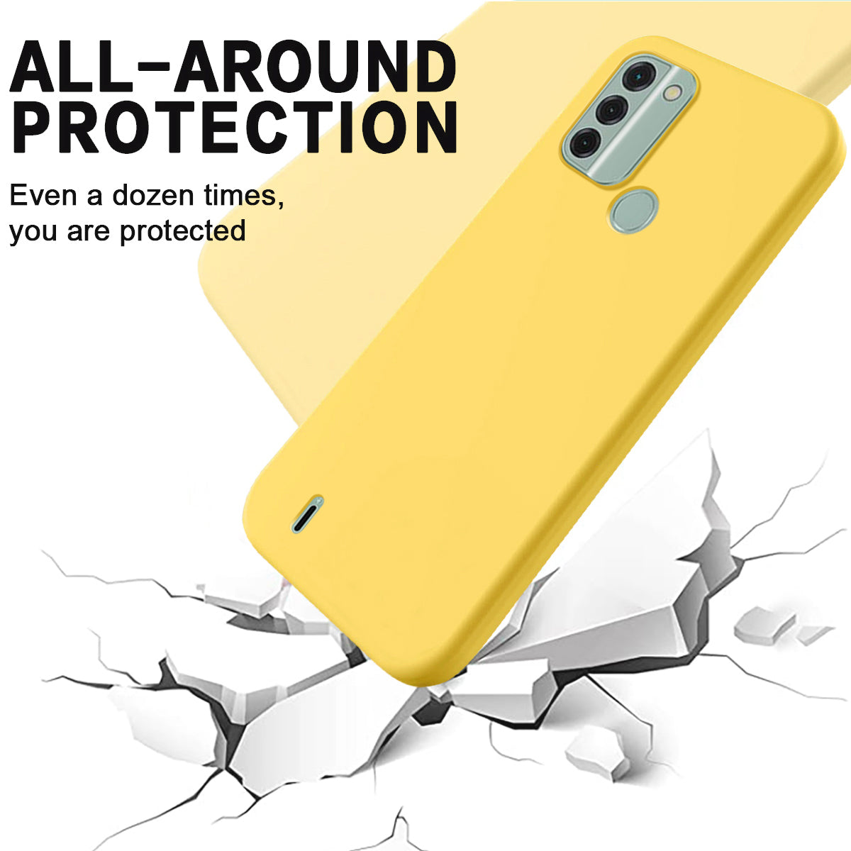 For Nokia C31 4G Liquid Silicone Smooth Back Cover Soft Lining Anti-scratch Phone Case