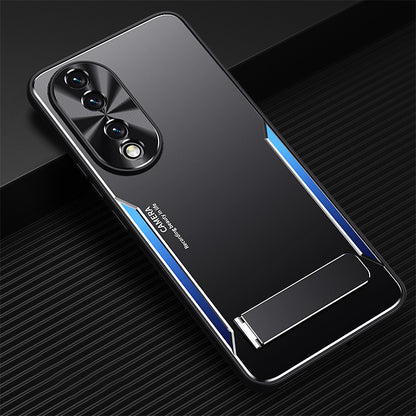 For Honor 90 TPU + Aluminium Alloy Phone Case Anti-drop Kickstand Cell Phone Back Cover