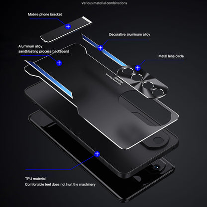 For Honor 90 TPU + Aluminium Alloy Phone Case Anti-drop Kickstand Cell Phone Back Cover