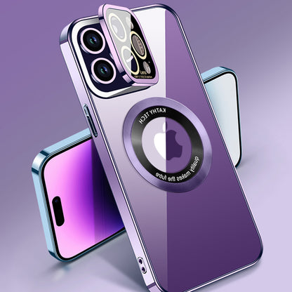 VOERO For iPhone 14 Pro Max Kickstand Magnetic Phone Case Electroplating Soft TPU Full Camera Protection Cover