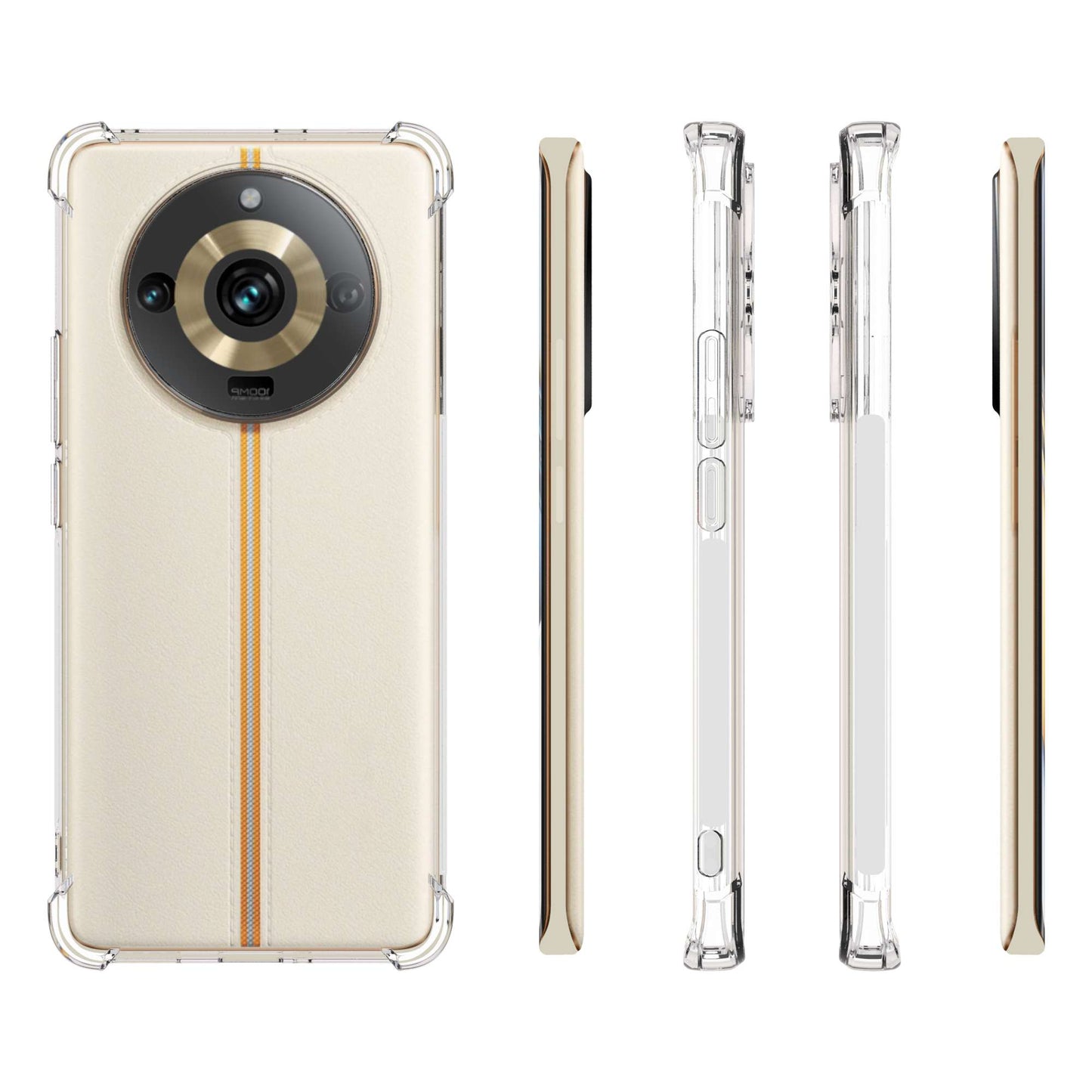 For Realme 11 Pro 5G Transparent Cell Phone Cover Anti-Slip Phone TPU Shockproof Case