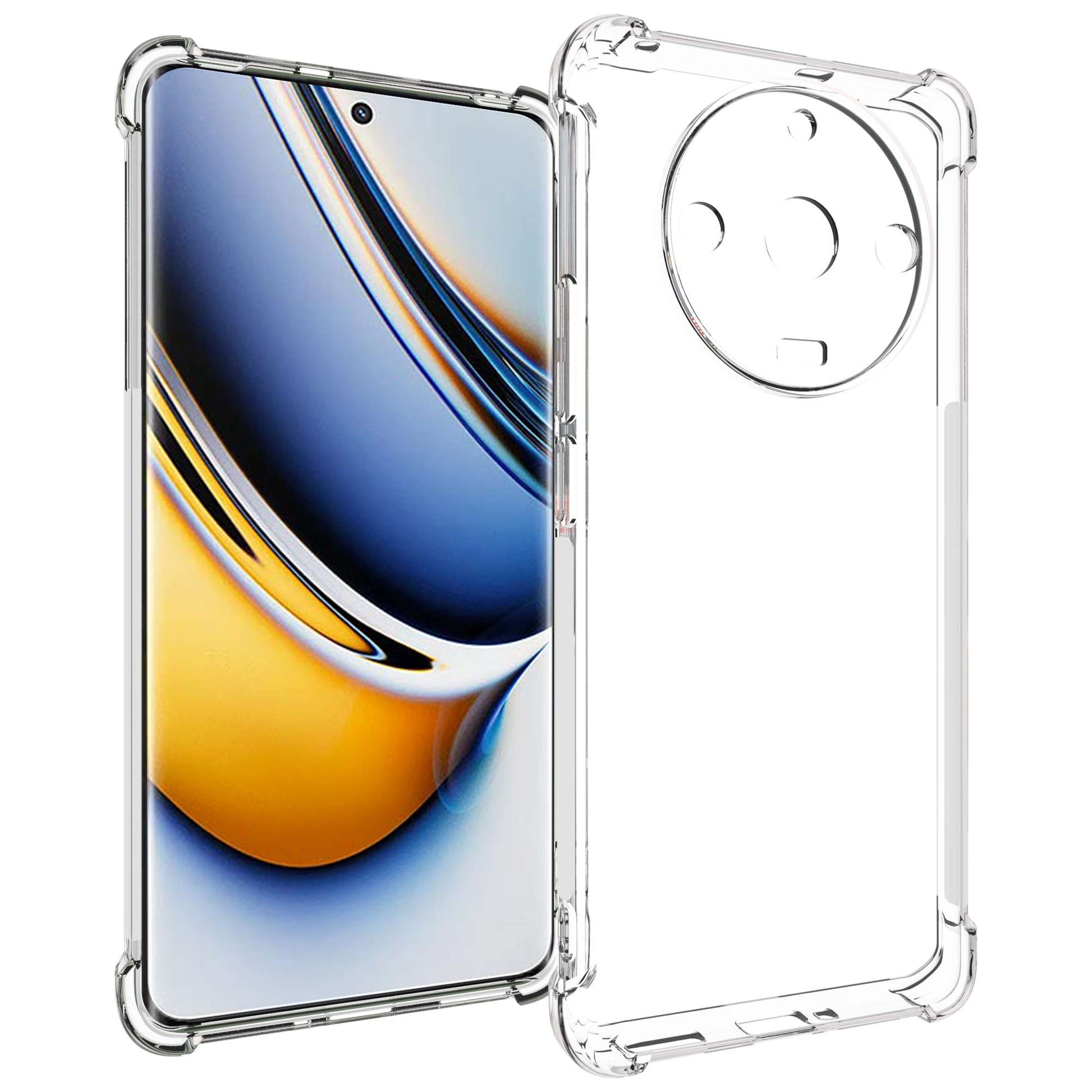 For Realme 11 Pro+ 5G Transparent Drop Resistant Cell Phone Cover Anti-Slip Phone TPU Case