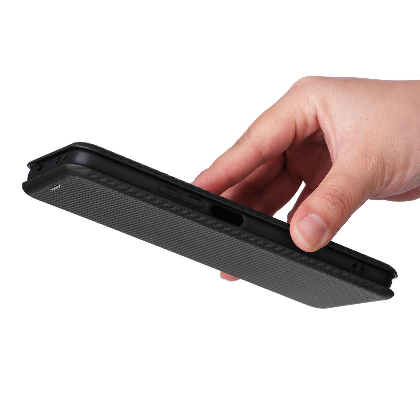 Carbon Fiber Texture Shell for Xiaomi Redmi K60E 5G Phone Case Stand Card Slot PU Leather Cover