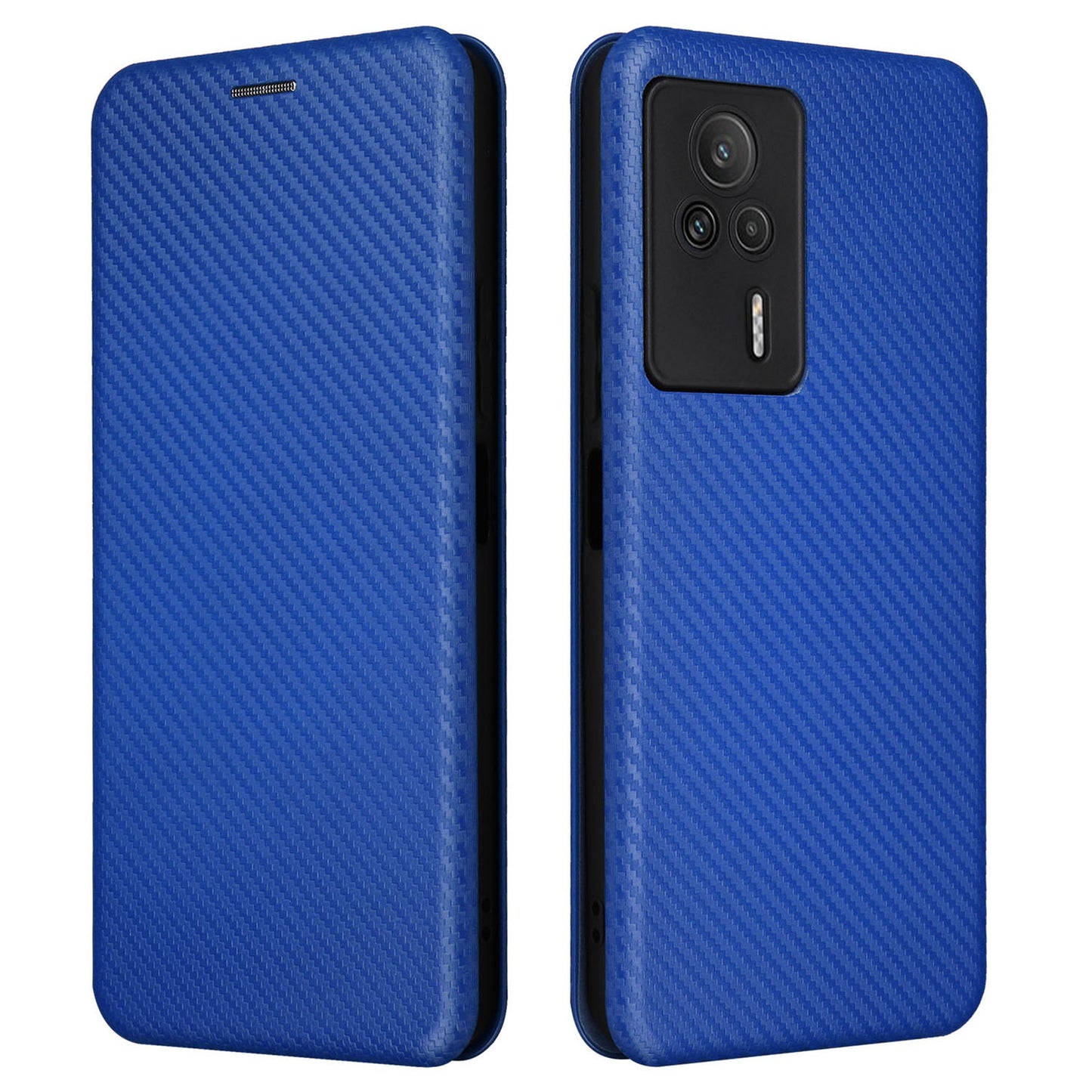 Carbon Fiber Texture Shell for Xiaomi Redmi K60E 5G Phone Case Stand Card Slot PU Leather Cover